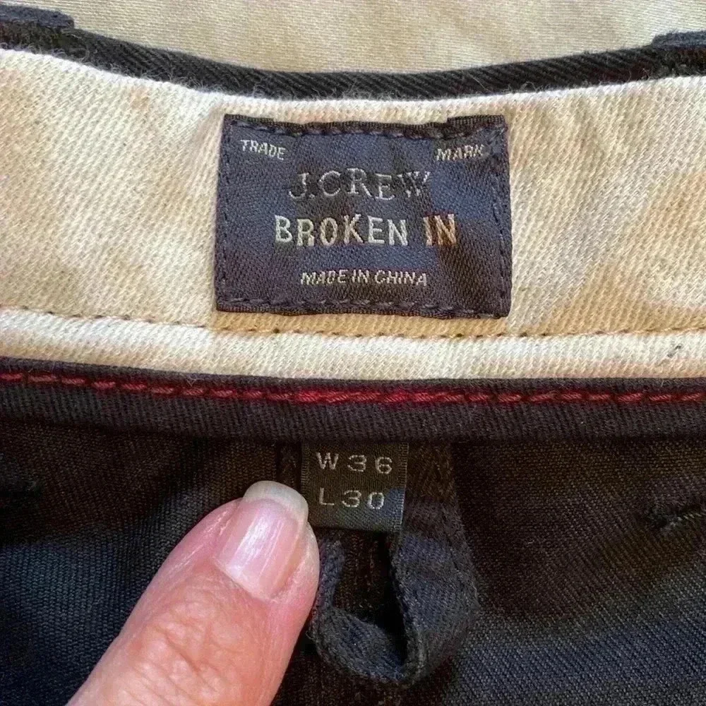 J. Crew Black Broken In Chino Mens Pants Size 36X30.